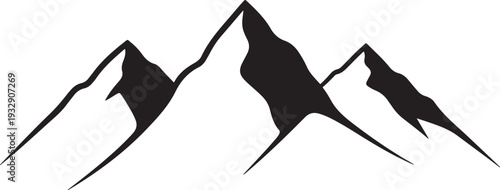 Modern Scandinavian mountain wall art design featuring minimalist Nordic landscape peaks in a clean geometric style