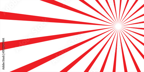 red Sunburst for the background. flag of japanese. The rising sun. vector.
