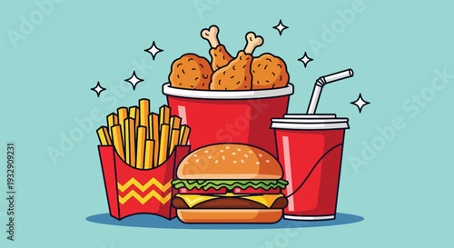 Delicious Fast Food Meal Combo