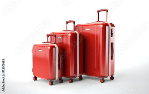 Vibrant red suitcases ready for adventure