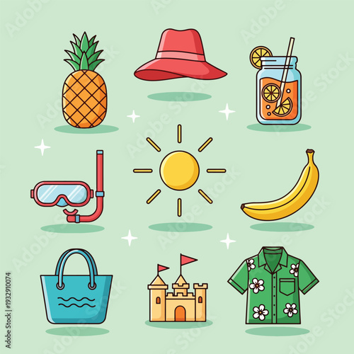 Summer Vacation Icons Collection.