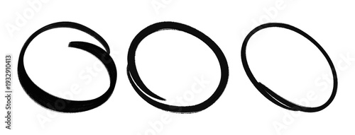 Oval Circle Marker Highlight Set Isolated Target Mark Bundle