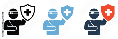 Outpatient icon set multiple style collection, versatile outpatient care and visit icons in solid and line variations, editable vector illustrations