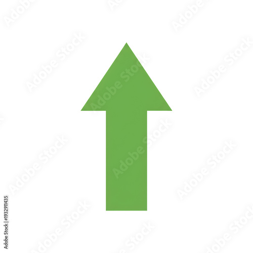 Free Download Green flat arrow icon pointing upwards representing growth success progress direction and increase symbol for business data and web interface isolated on a transparent background - GFXLoad