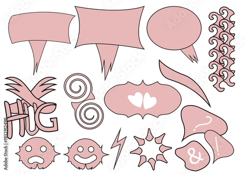 Random pink doodles graphic design resources
