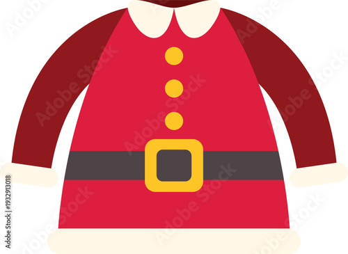 Santa claus jacket with buttons and belt for christmas holiday