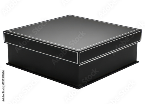 Wallpaper Mural Black leather storage ottoman with white stitching isolated on transparent background Torontodigital.ca
