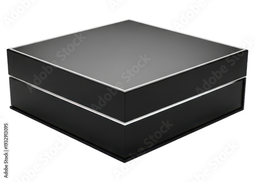 Wallpaper Mural Black gift box with white trim isolated on transparent background Torontodigital.ca
