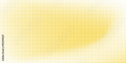 Yellow halftone pattern. Retro comic gradient background. Bright orange pixelated dotted texture overlay. vector Eps 10