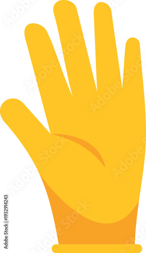 Yellow rubber glove symbolizing safety, hygiene, and household cleaning tasks