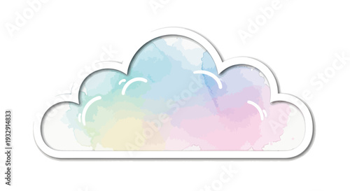 Soft watercolor cloud illustration with pastel colors