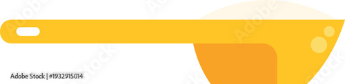 Yellow measuring spoon containing white powder in a modern flat design