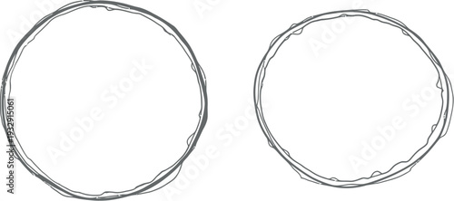 Two circles with different line styles drawn side by side on a plain background