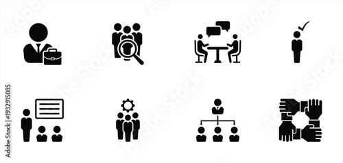 Human Resources and Teamwork Icon Set