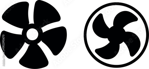 Two different fan blade designs shown in a simple black and white illustration