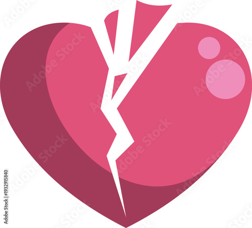Broken heart illustration representing heartbreak, sadness, and relationship ending