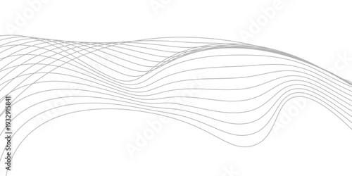 abstract grey wave line on white background