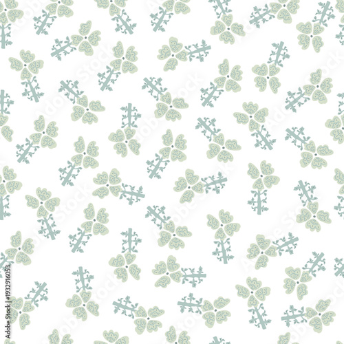 Hand drawn flowers  on white background. Vector floral illustration, seamless pattern.