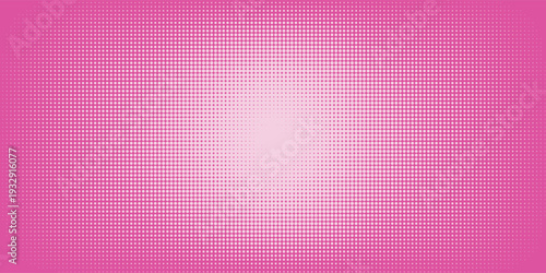 Pink rose halftone pattern. Retro comic gradient background. Pixelated dotted texture overlay. Cartoon pop art faded gradient pattern. Vector backdrop for poster, banner, advertisement