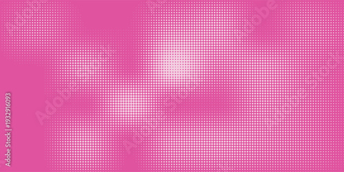 Pink rose halftone pattern. Retro comic gradient background. Pixelated dotted texture overlay. Cartoon pop art faded gradient pattern. Vector backdrop for poster, banner, advertisement