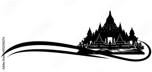Illustration silhouette of a temple vector