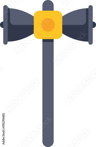 Double sided sledgehammer icon representing construction, strength, and heavy work
