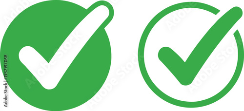 Two green checkmarks inside circles indicating approval or confirmation.