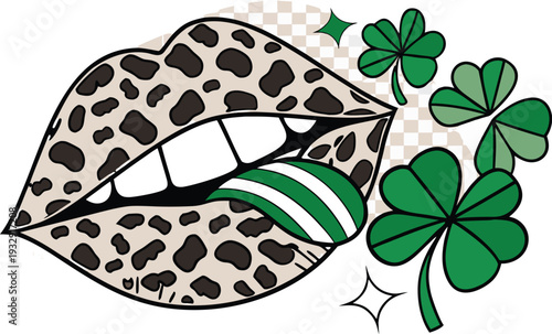 female lips with dripping red lip gloss and white teeth on an isolated background. Close up of glossy red lips with a drop of red liquid dripping from the lower lip against a white background.