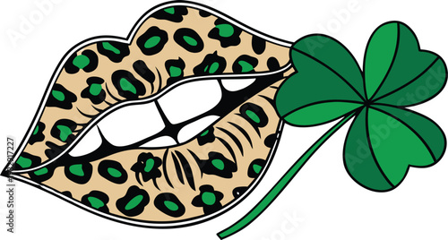 female lips with dripping red lip gloss and white teeth on an isolated background. Close up of glossy red lips with a drop of red liquid dripping from the lower lip against a white background.