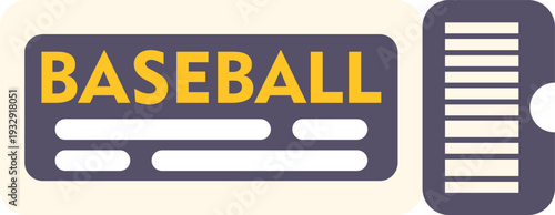 Baseball event ticket concept showing game admission