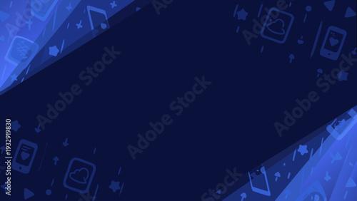 Blue bioluminescent glow spreading across dark background with abstract shapes and symbols