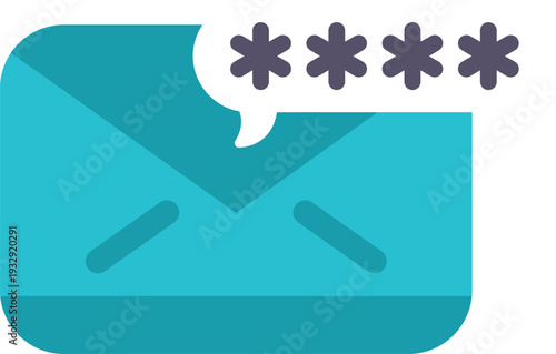 Email envelope showing password protecting digital communication and private messages