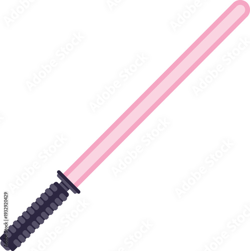 Science fiction laser sword in a pink color, graphic vector illustration