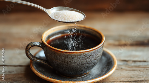 Wallpaper Mural A spoonful of sugar sprinkled into a cup of fresh black coffee, creating a delightful blend of flavors. Torontodigital.ca