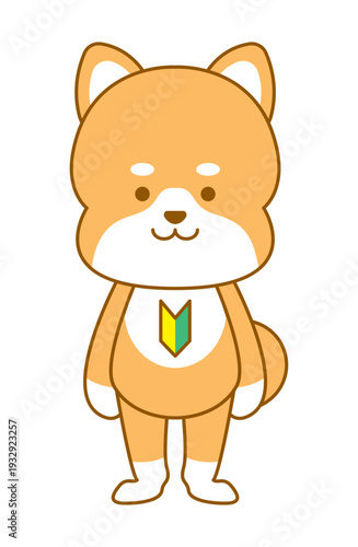 柴犬　デフォルメイラスト　初心者マーク