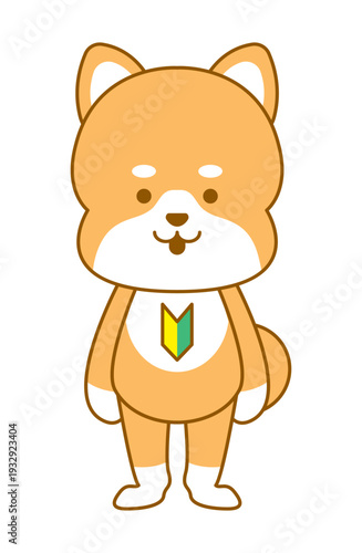 柴犬　デフォルメイラスト　初心者マーク