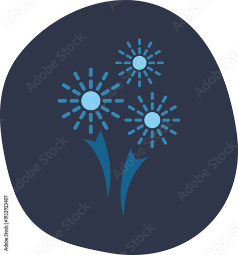 Fireworks exploding in the dark night sky celebrating festive events