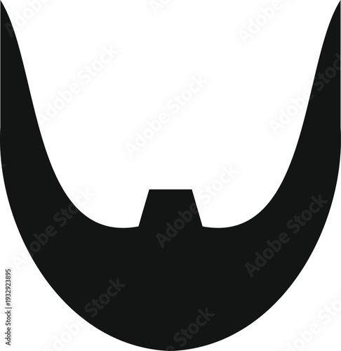 Beard silhouette icon representing male grooming, fashion, and barber shop concepts