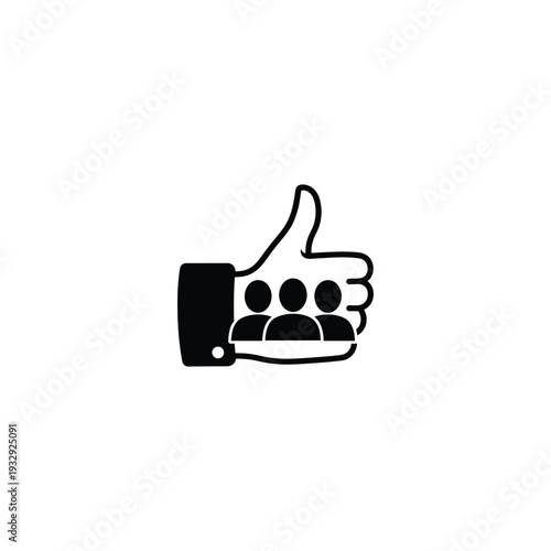 A hand giving a thumbs up gesture illustration on a plain background