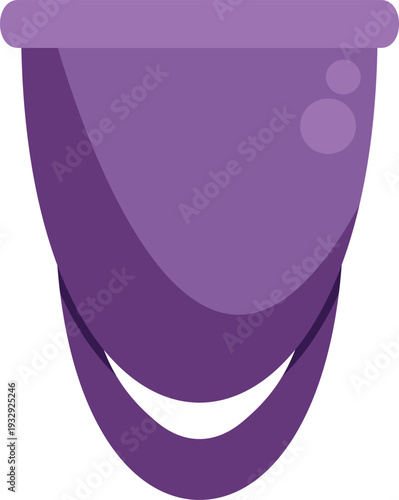 Purple menstruation cup representing women's health and sustainable feminine hygiene