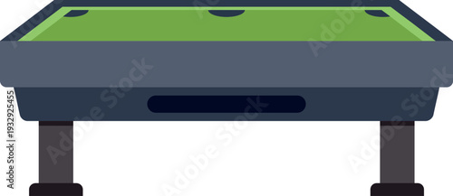 Billiard table featuring green felt surface and dark gray frame for recreational activity