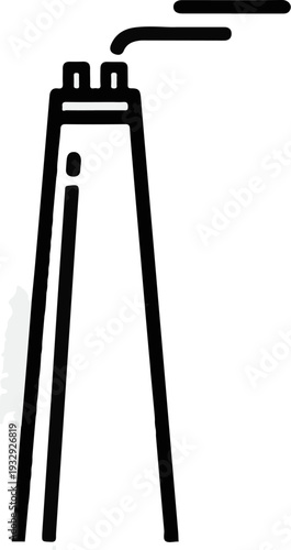 Industrial chimney emitting smoke, symbol of factory production and pollution