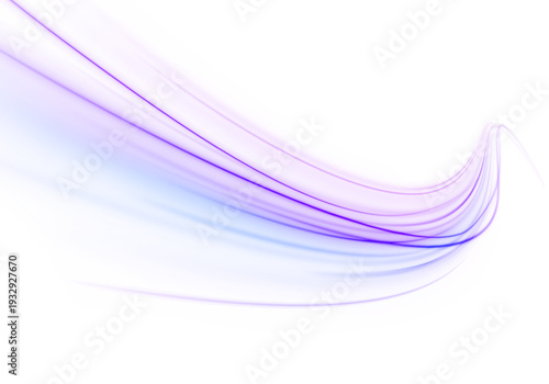 Blue and purple neon stripes twist in spiral patterns across the canvas. Dynamic motion effect conveys speed and technological energy. Transparent overlay ideal for digital artwork.