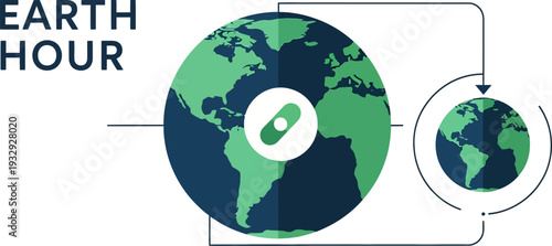 Conceptual global illustration of our planet Earth, depicting environmental awareness and interconnectedness for a sustainable future and global well-being