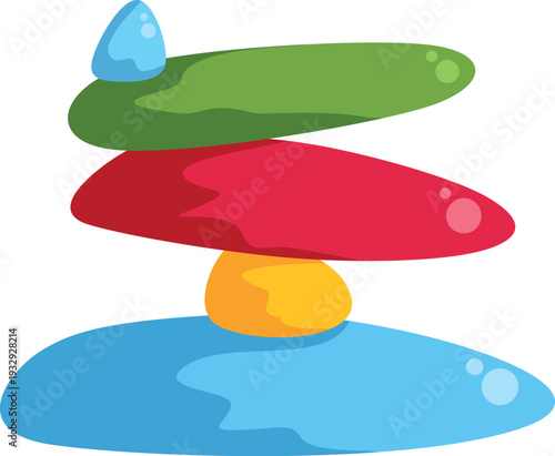 Stacked colorful pebbles representing balance, meditation, and spiritual well being