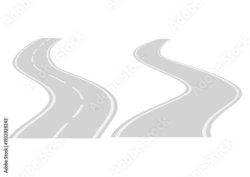 曲がりくねった道路のイラスト｜Winding Road Illustration