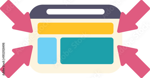 Website layout with inbound arrows representing lead generation and focused marketing