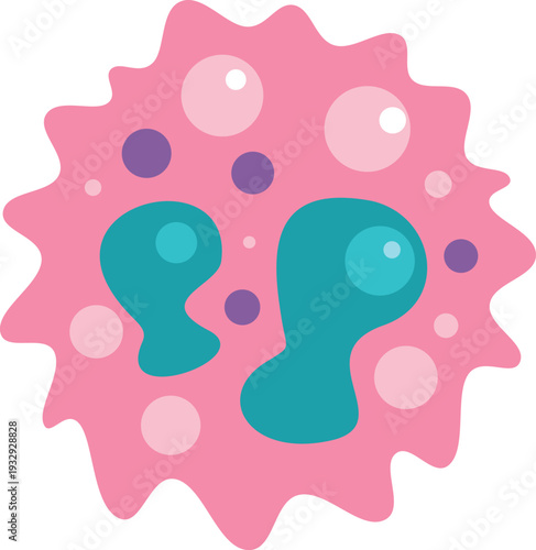 Cancer cell illustrating human biology, pathology, and medical research