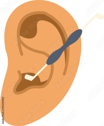 Ear picking tool illustrating earwax removal and ear hygiene