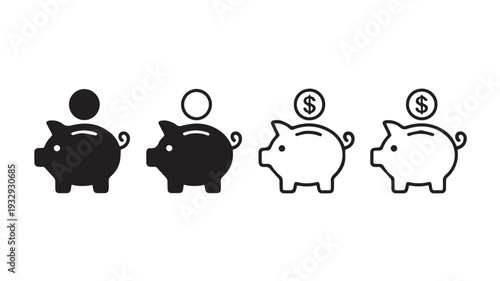 vector piggy bank